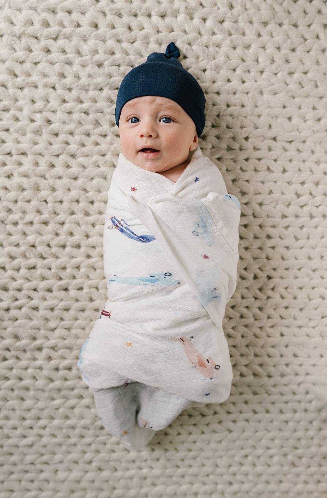 Muslin Swaddle Blanket - Vintage Airplane