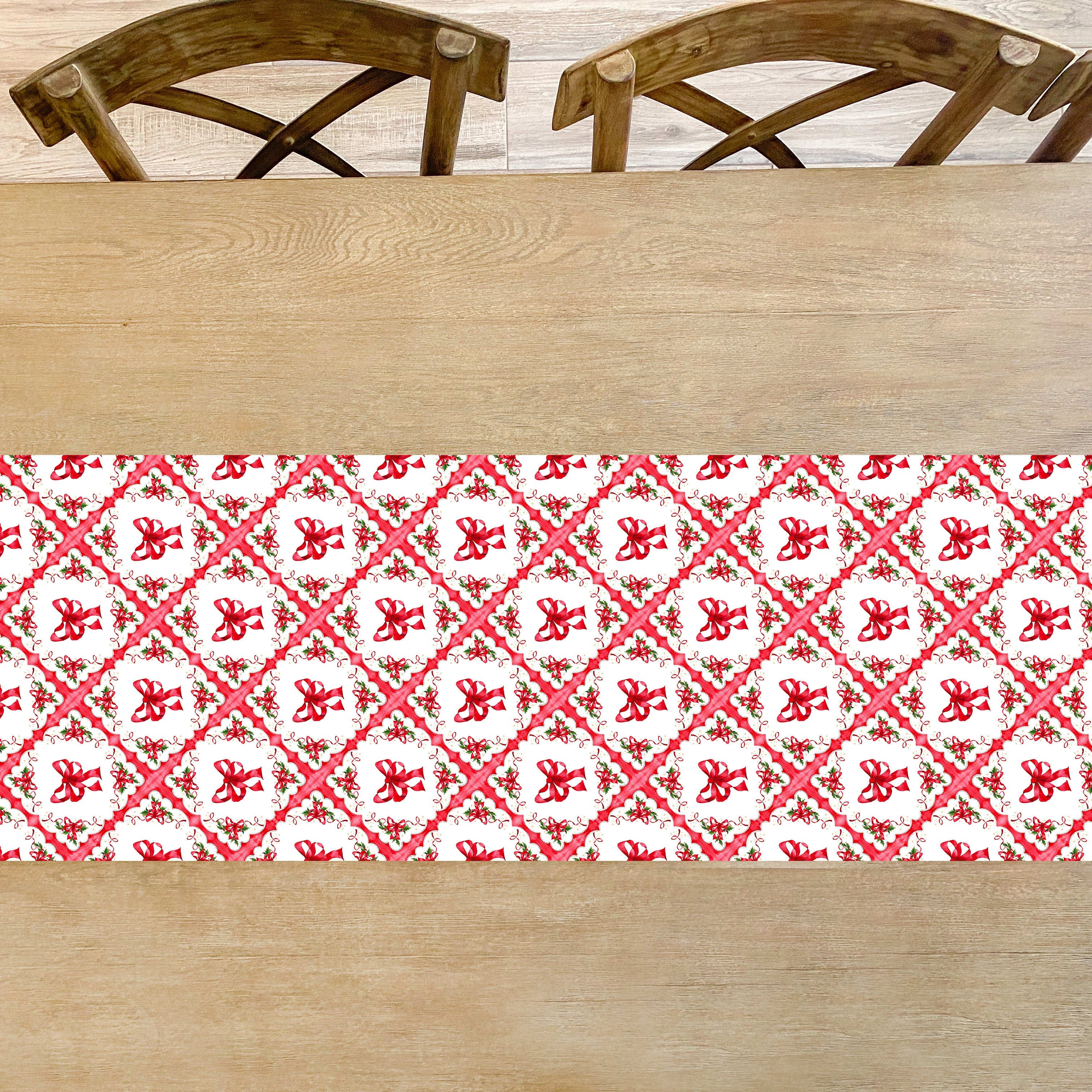 Vintage Holiday Bow Table Runner
