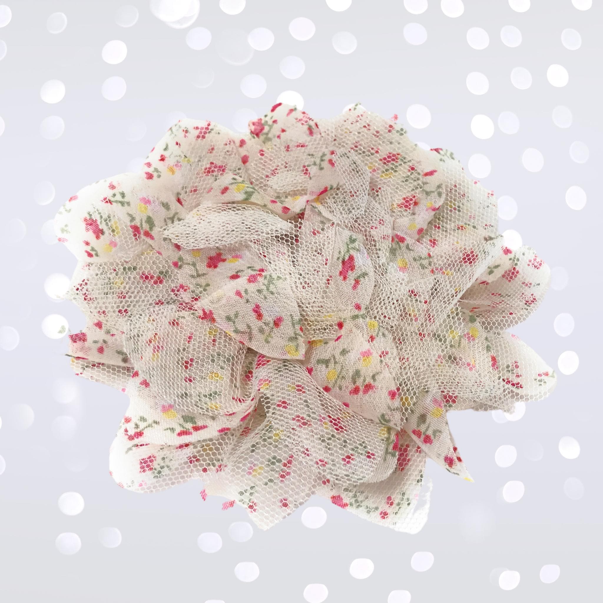 Vintage Tulle Hair Flower Clips