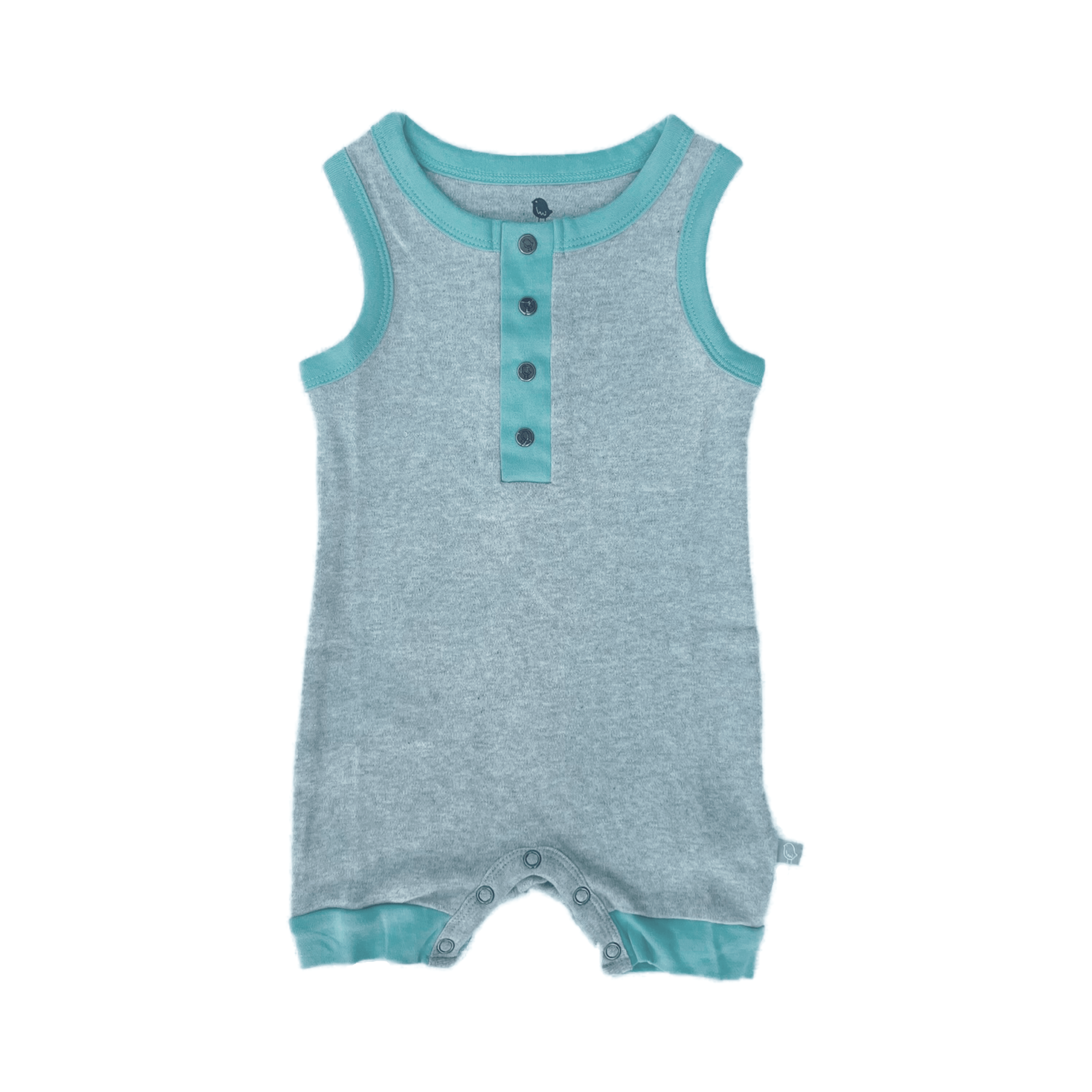 Tank Romper | Vintage Aqua Colorblock