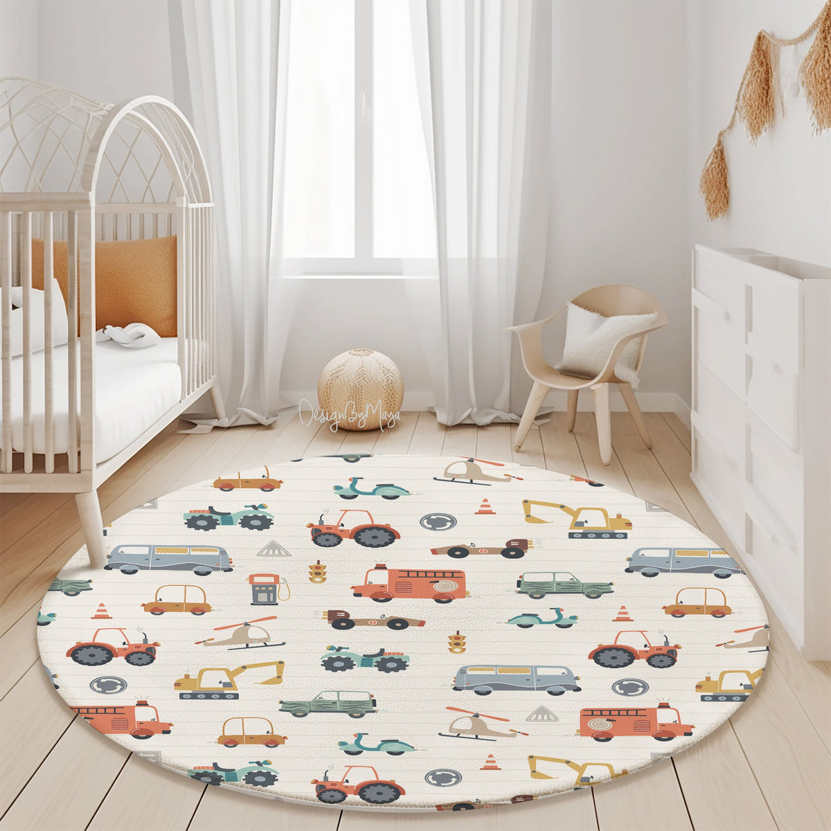 Transportation Vehicles Kids Room - Play Rug - Area Rug