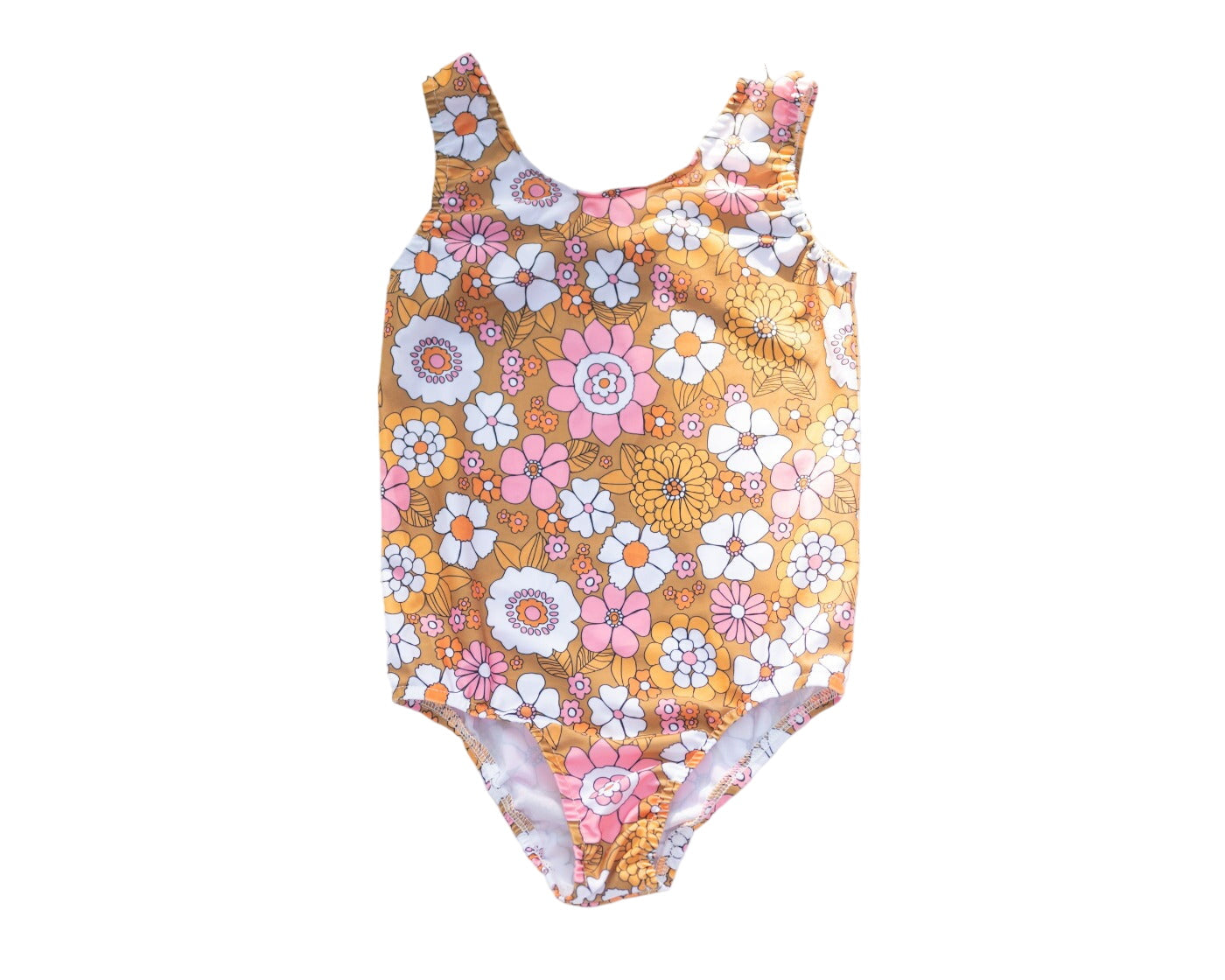 Boho Flower Power One Piece Swimsuit For Baby, Toddler And Girls