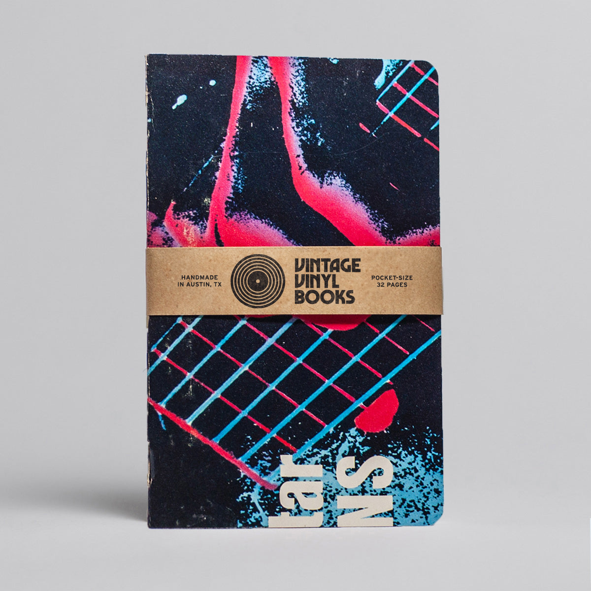Vintage Vinyl Notebook - 32 Page Memo Book