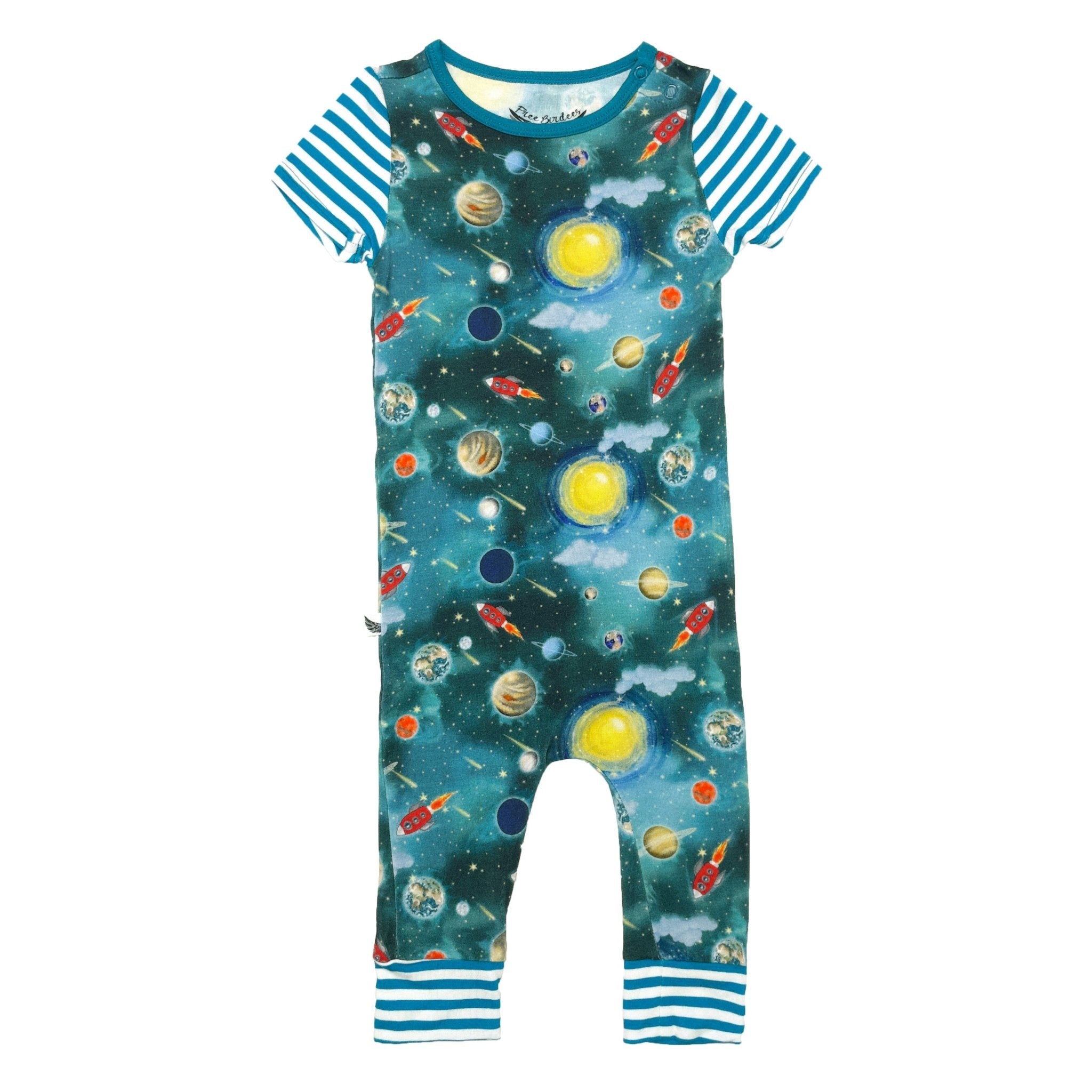 Vroom To The Planets Romper With Side Zipper (0-24m)