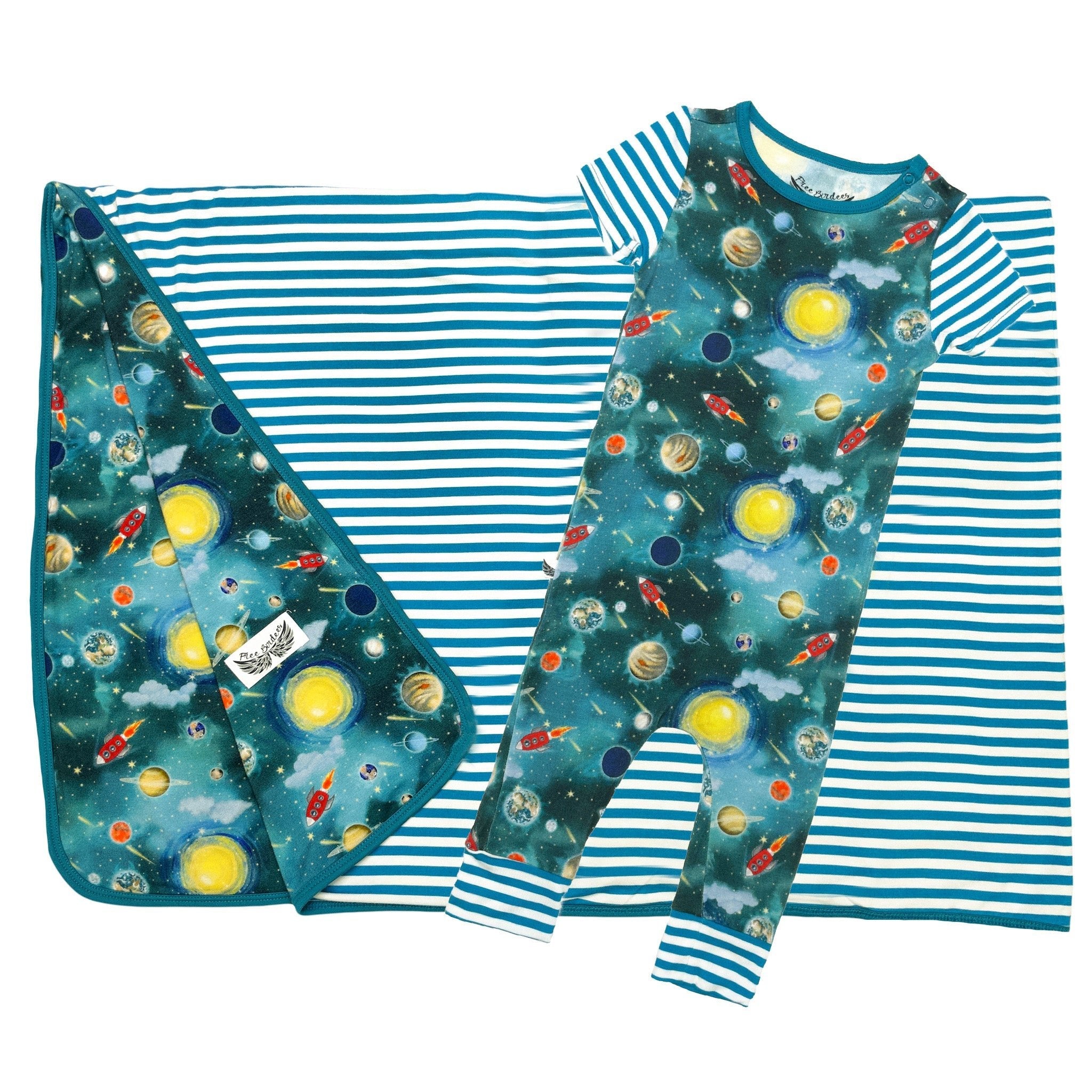 Vroom To The Planets Romper With Side Zipper (0-24m)