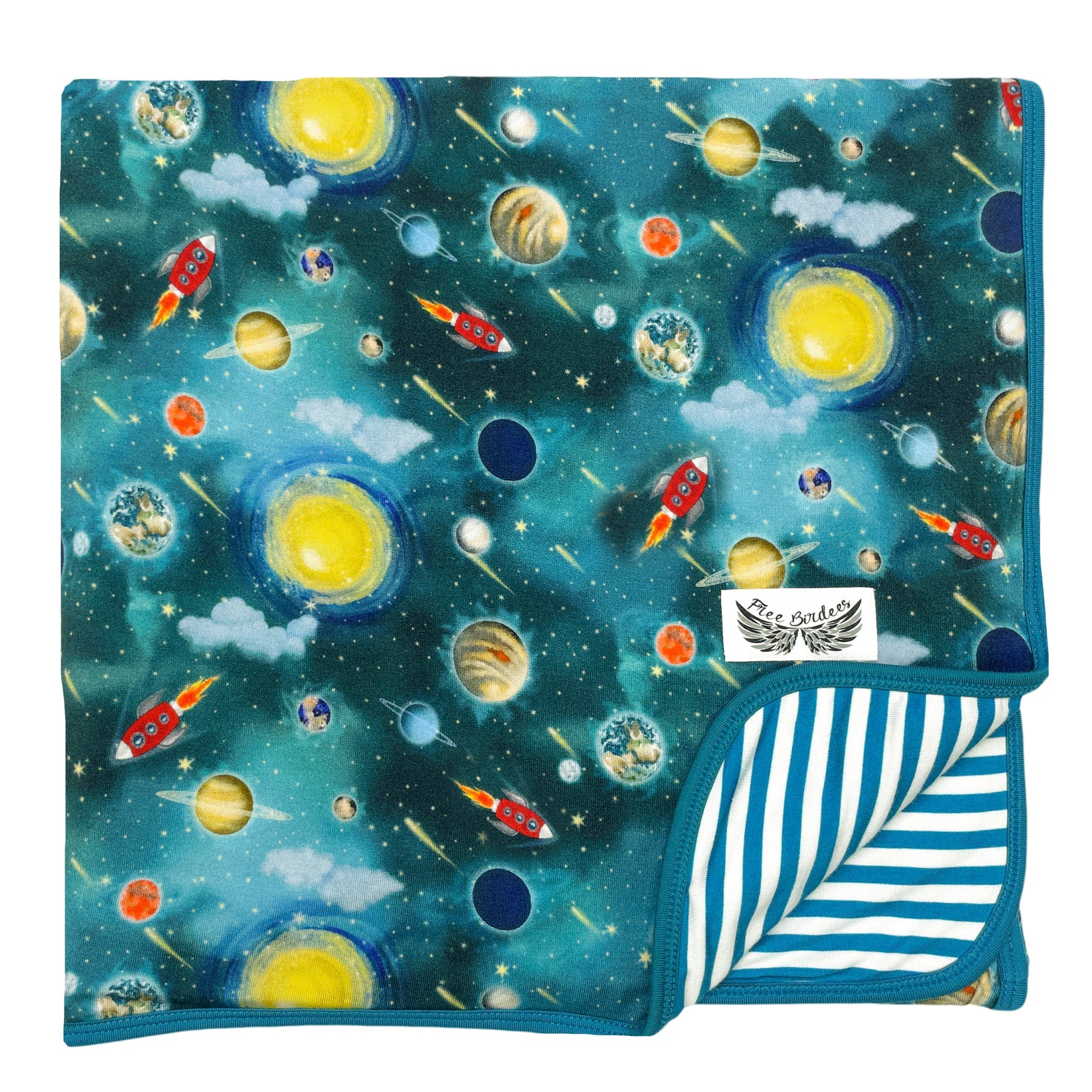 Vroom To The Planets Toddler Blanket