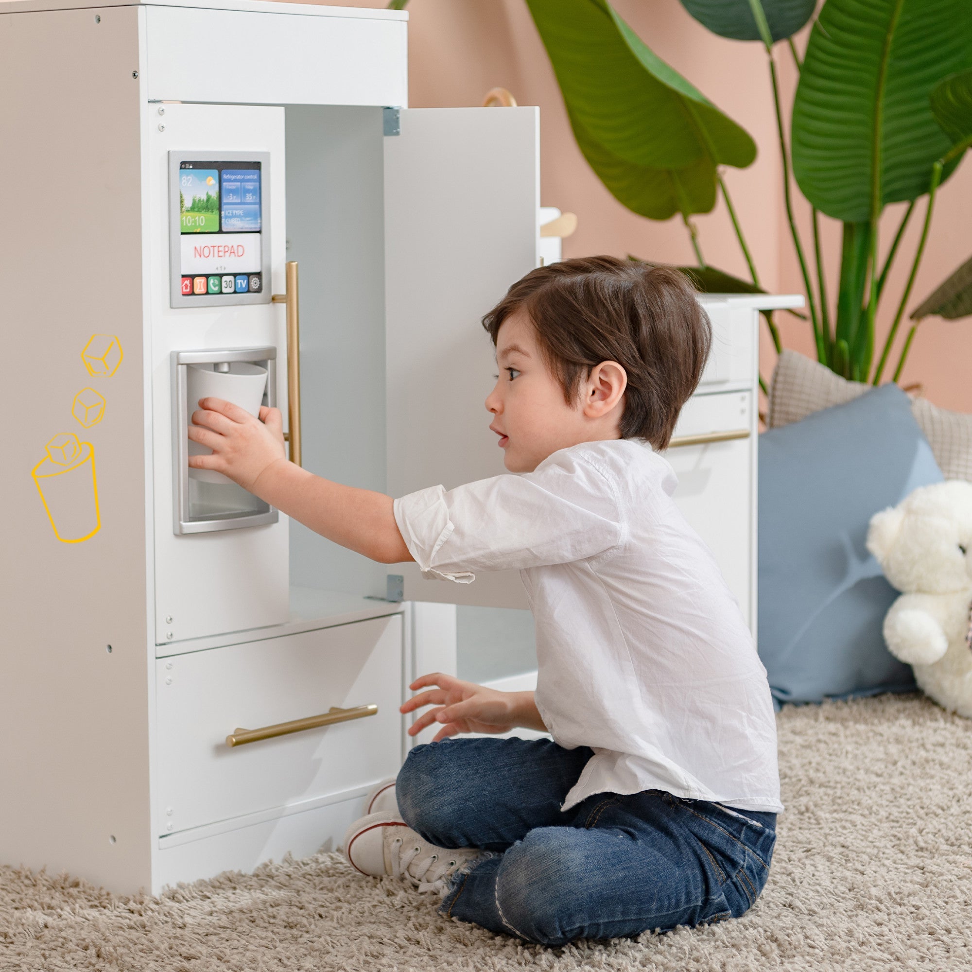 Little Chef Charlotte Modern Play Kitchen, White/gold