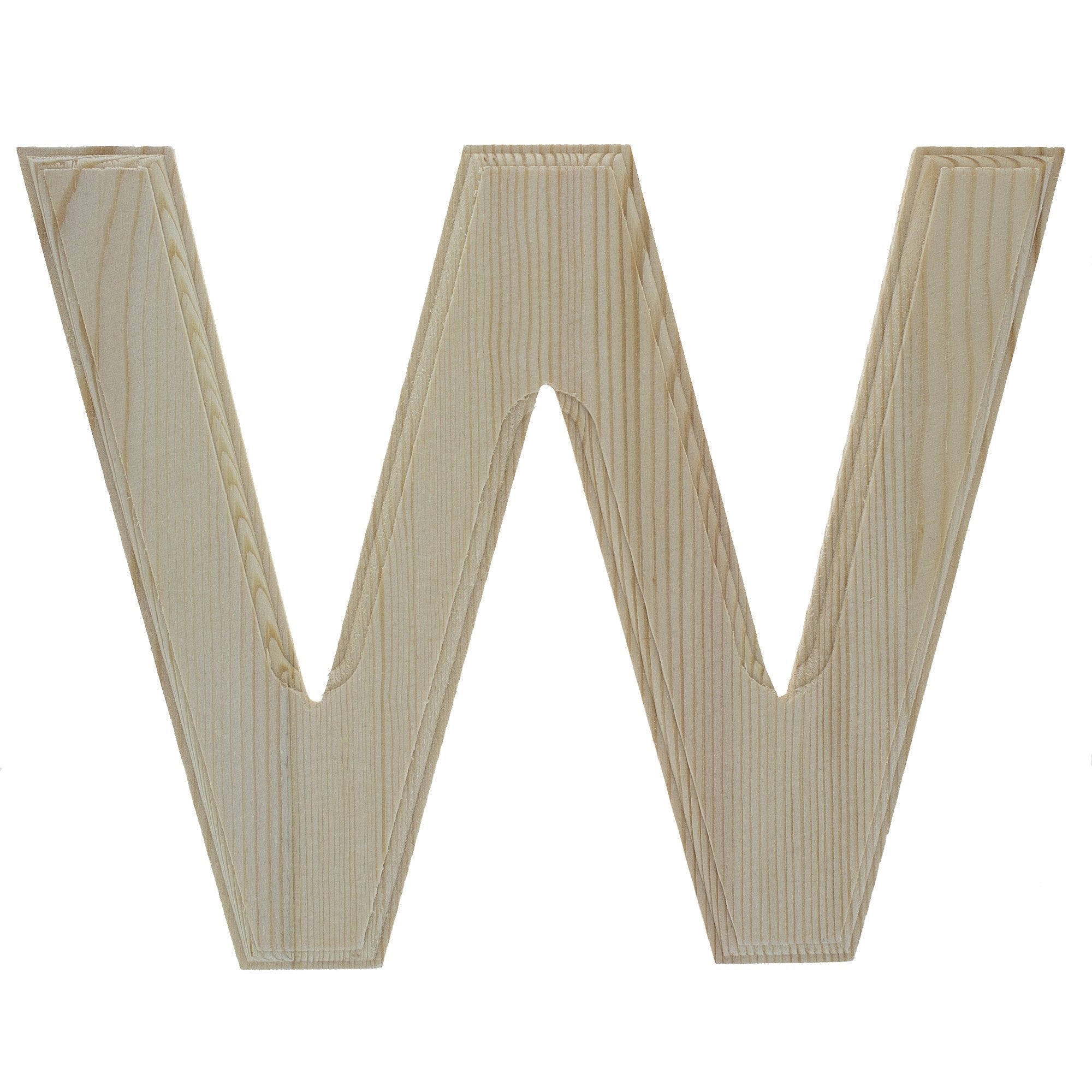 Unfinished Wooden Arial Font Letter W (6.25 Inches)