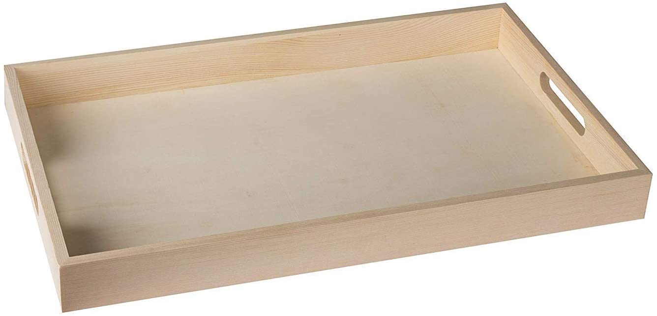 Wooden Nested Serving Trays 10 Piece Rectangular