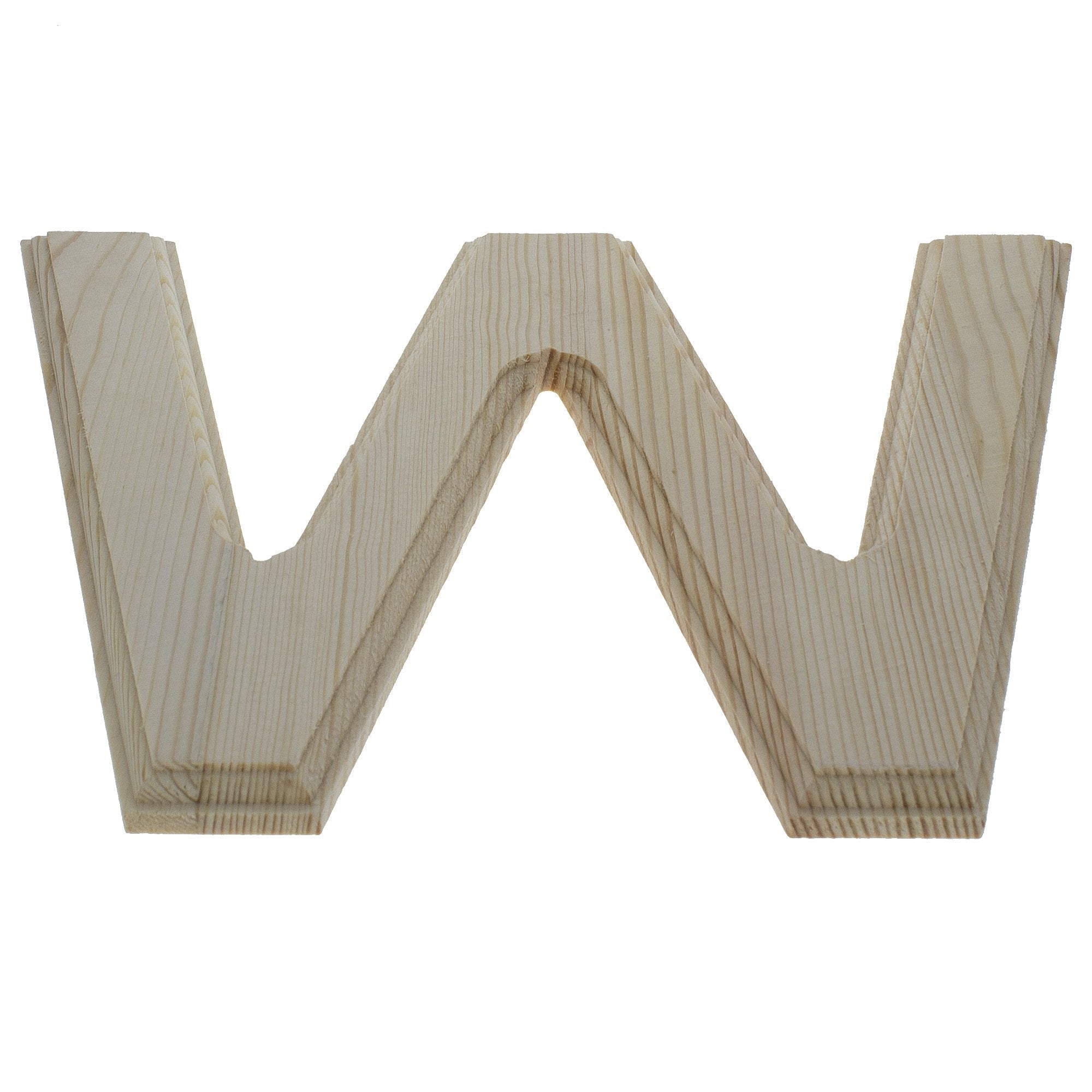 Unfinished Wooden Arial Font Letter W (6.25 Inches)