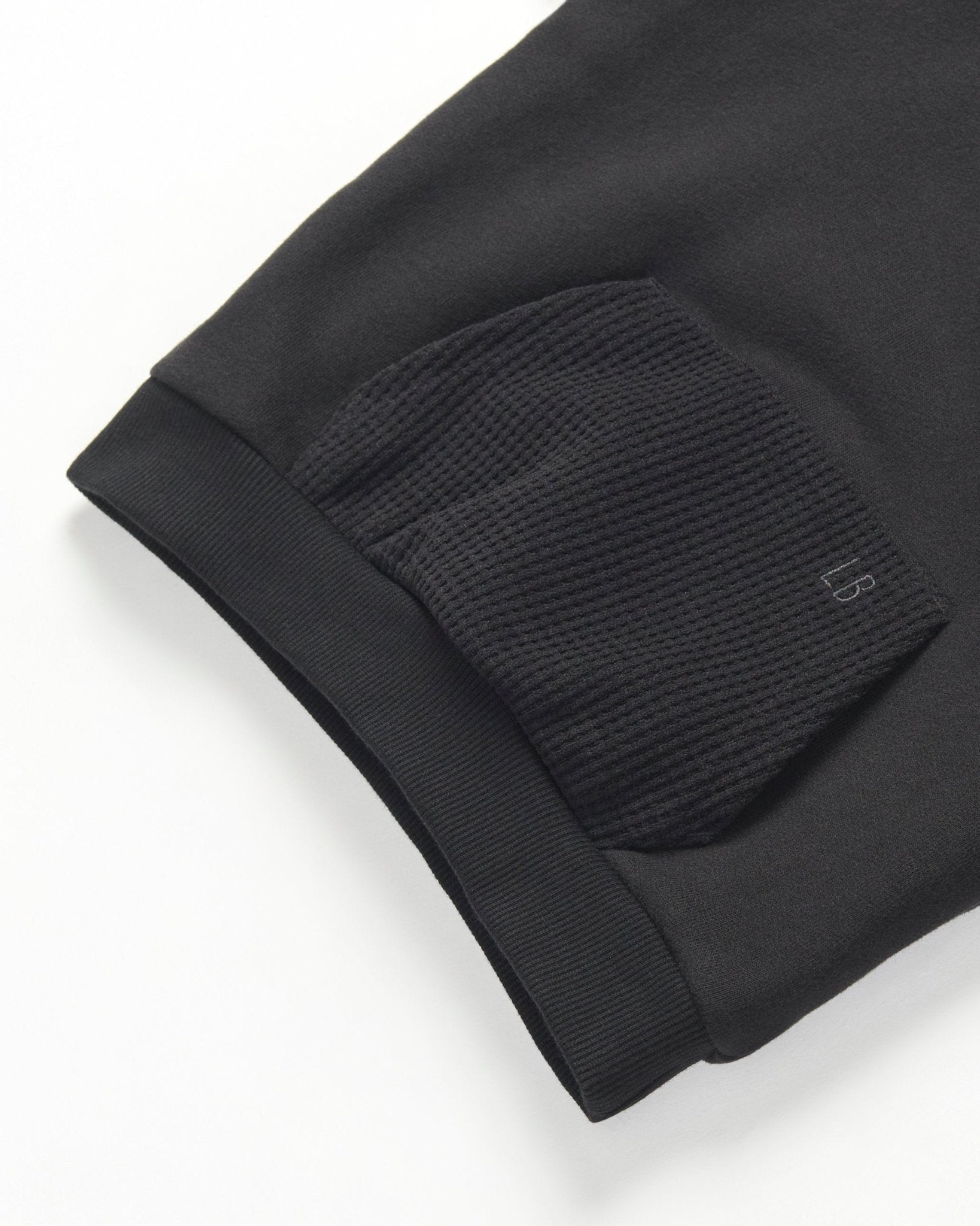 Waffle Hybrid Crewneck - Black