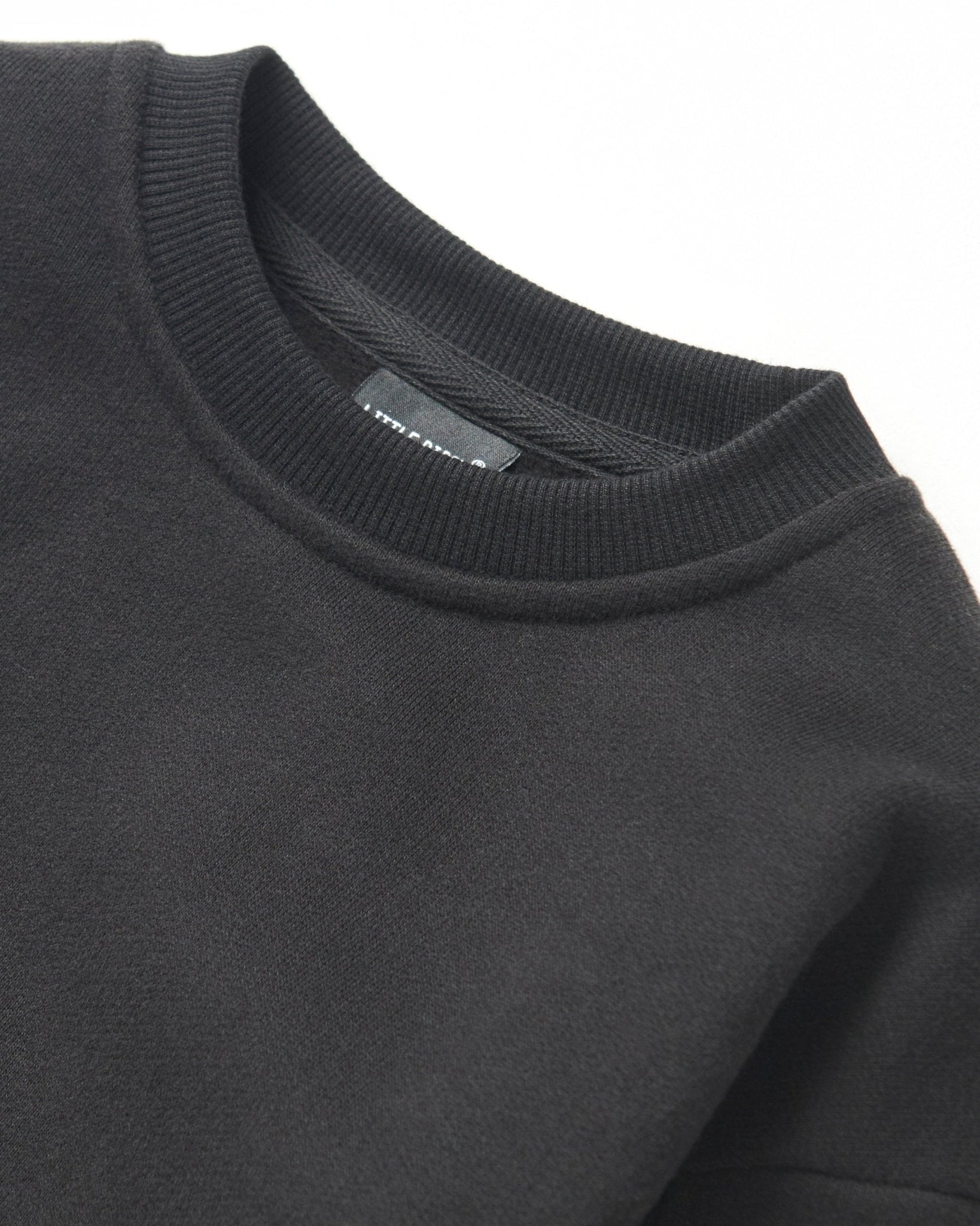 Waffle Hybrid Crewneck - Black