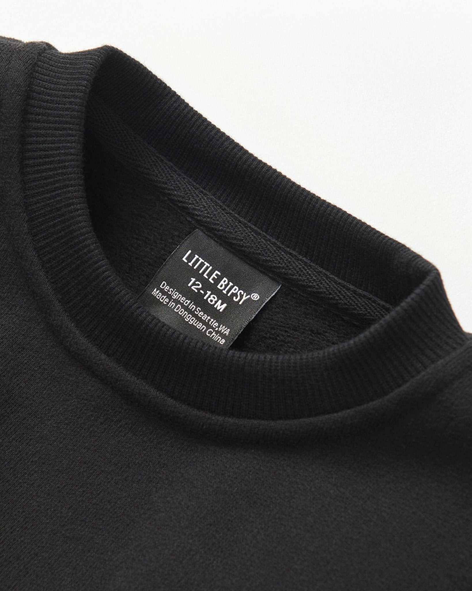 Waffle Hybrid Crewneck - Black