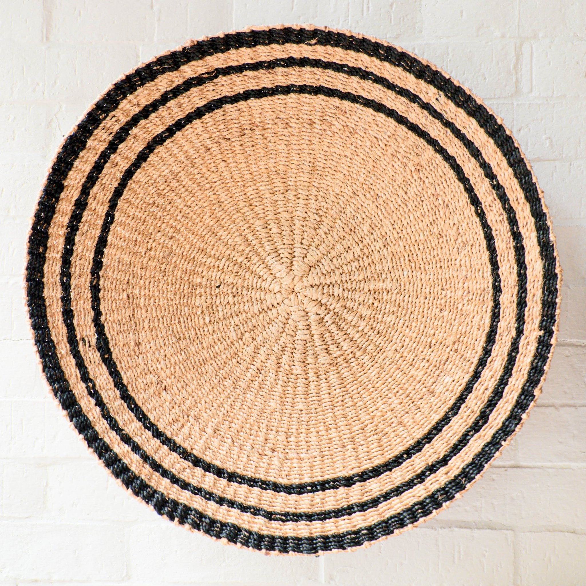 Natural + Black Wall Baskets, Large - Woven Wall Baskets | Likhâ