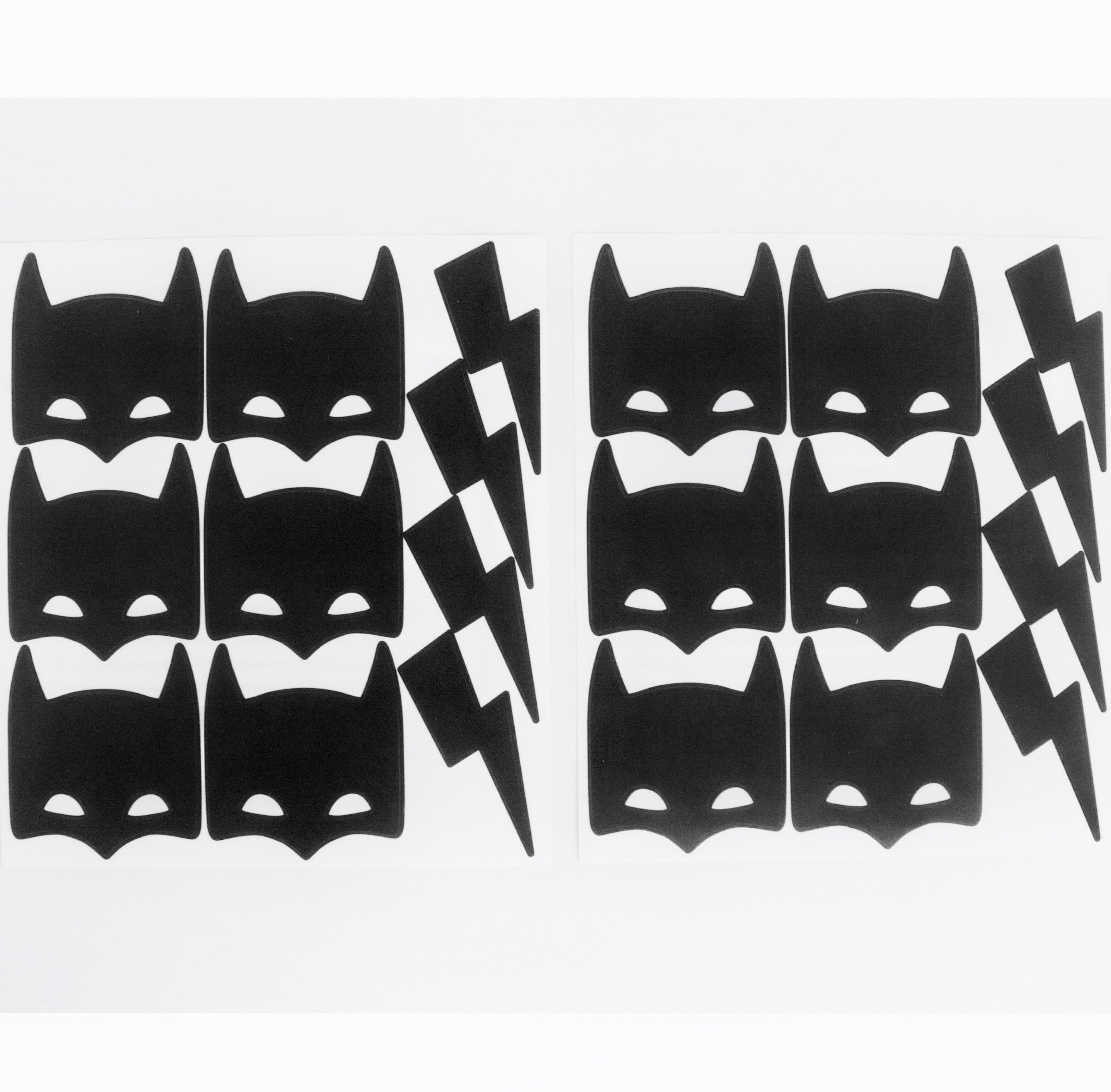 Superhero Reusable Wall Decal - Black (20 Pcs)