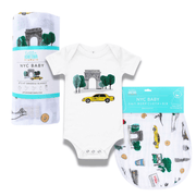 Washington Square Park Nyc Newborn Gift Bundle: Swaddle, Bib & Onesie