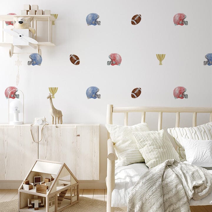 Watercolor Football Wall Decals