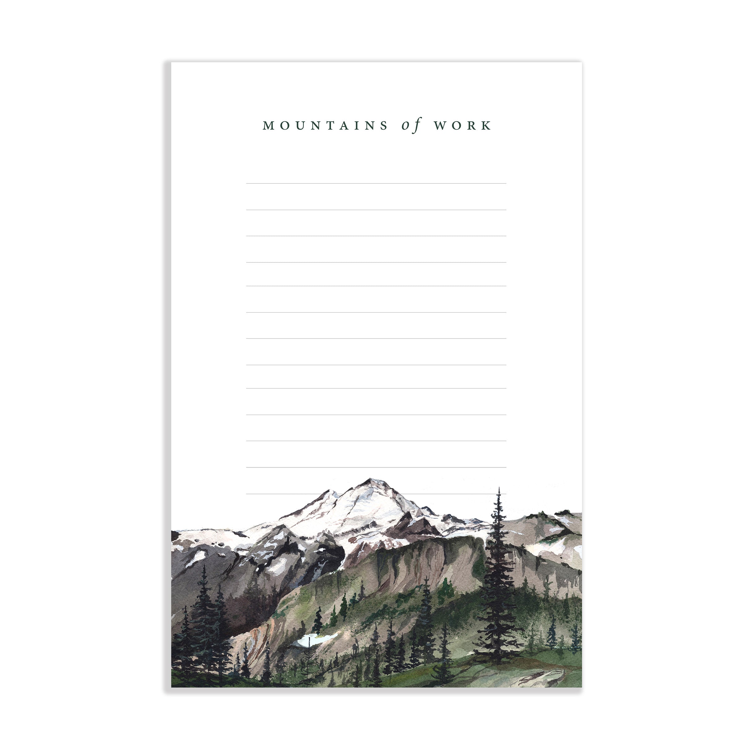 Mountains Of Work Watercolor Notepad