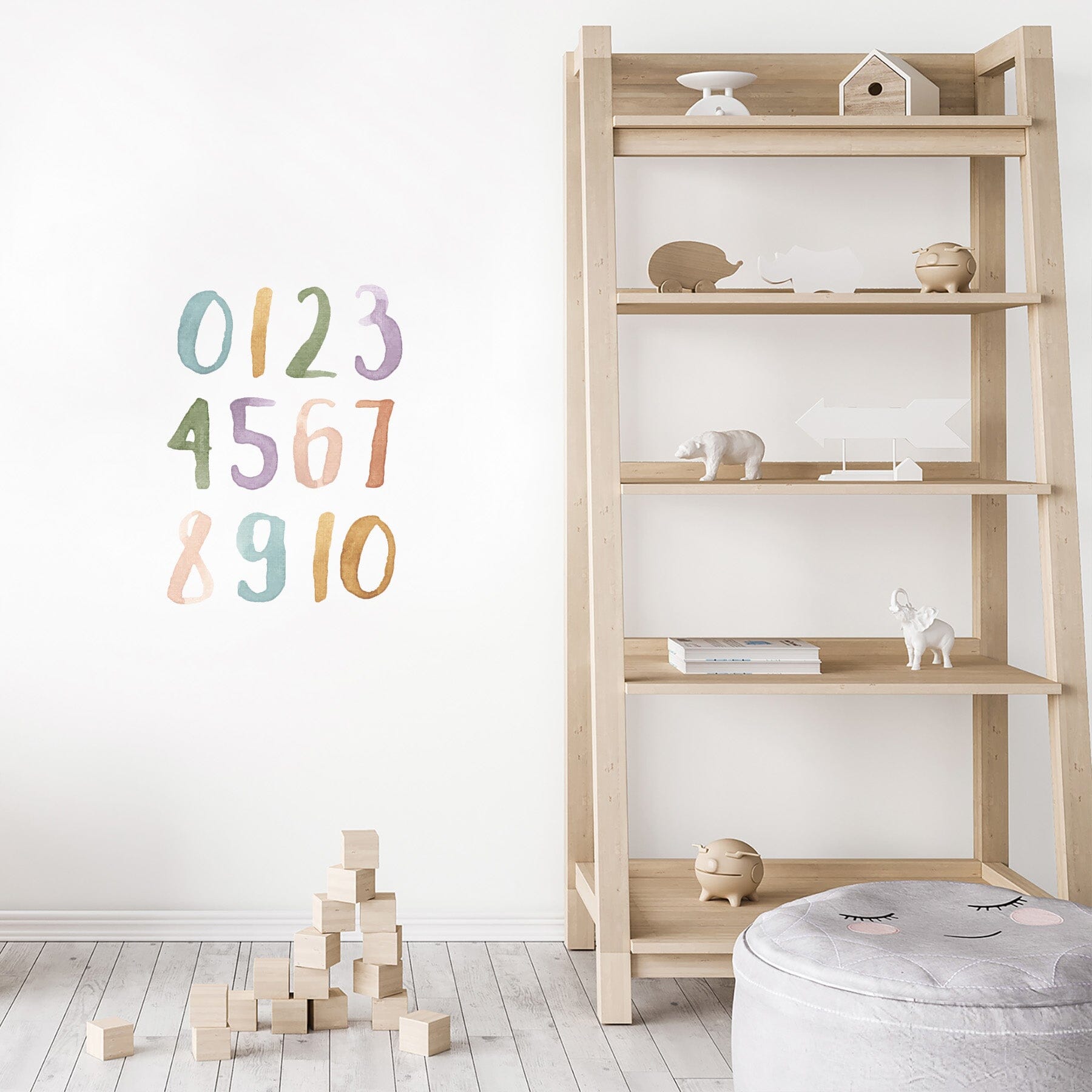 Watercolor Number Wall Decals