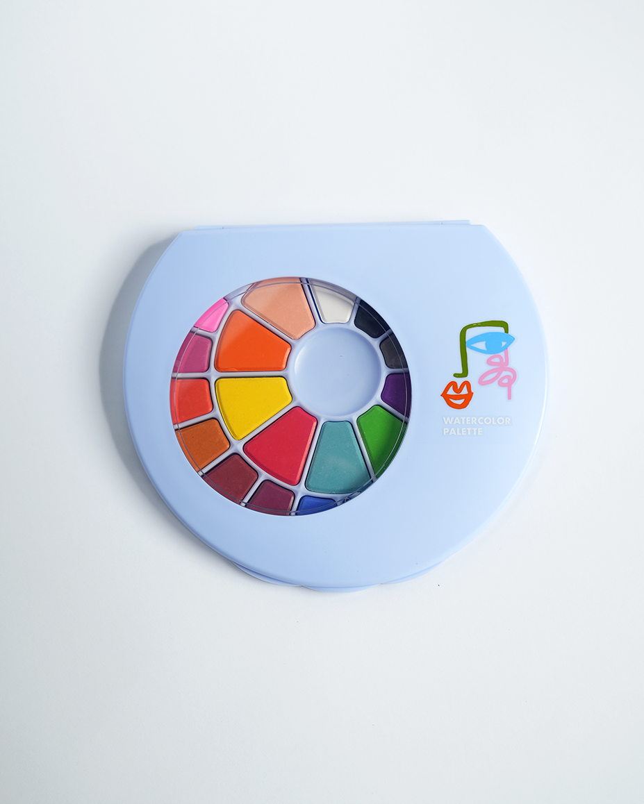 Little Artist Bundle Pack - Paper, Palette, Watercolors, Paintbrush And Stickers!