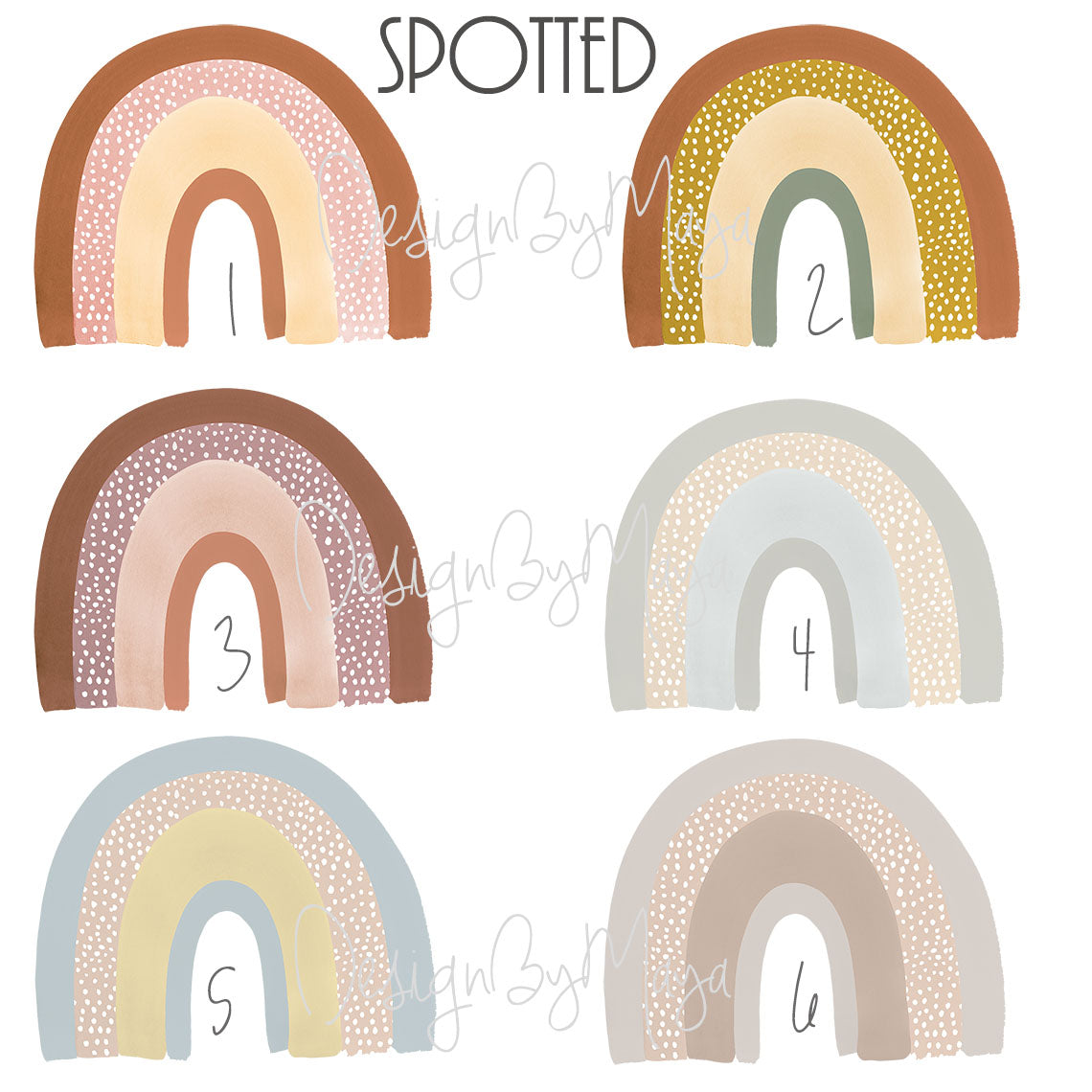 Pale Pink Rainbows - Fabric Nursery Wall Art Decals