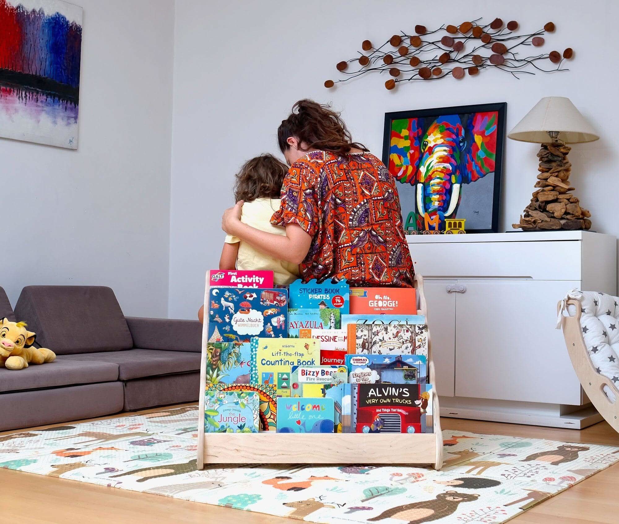 Curved Wooden Bookshelf In Multiple Sizes – Elegant Wave Design