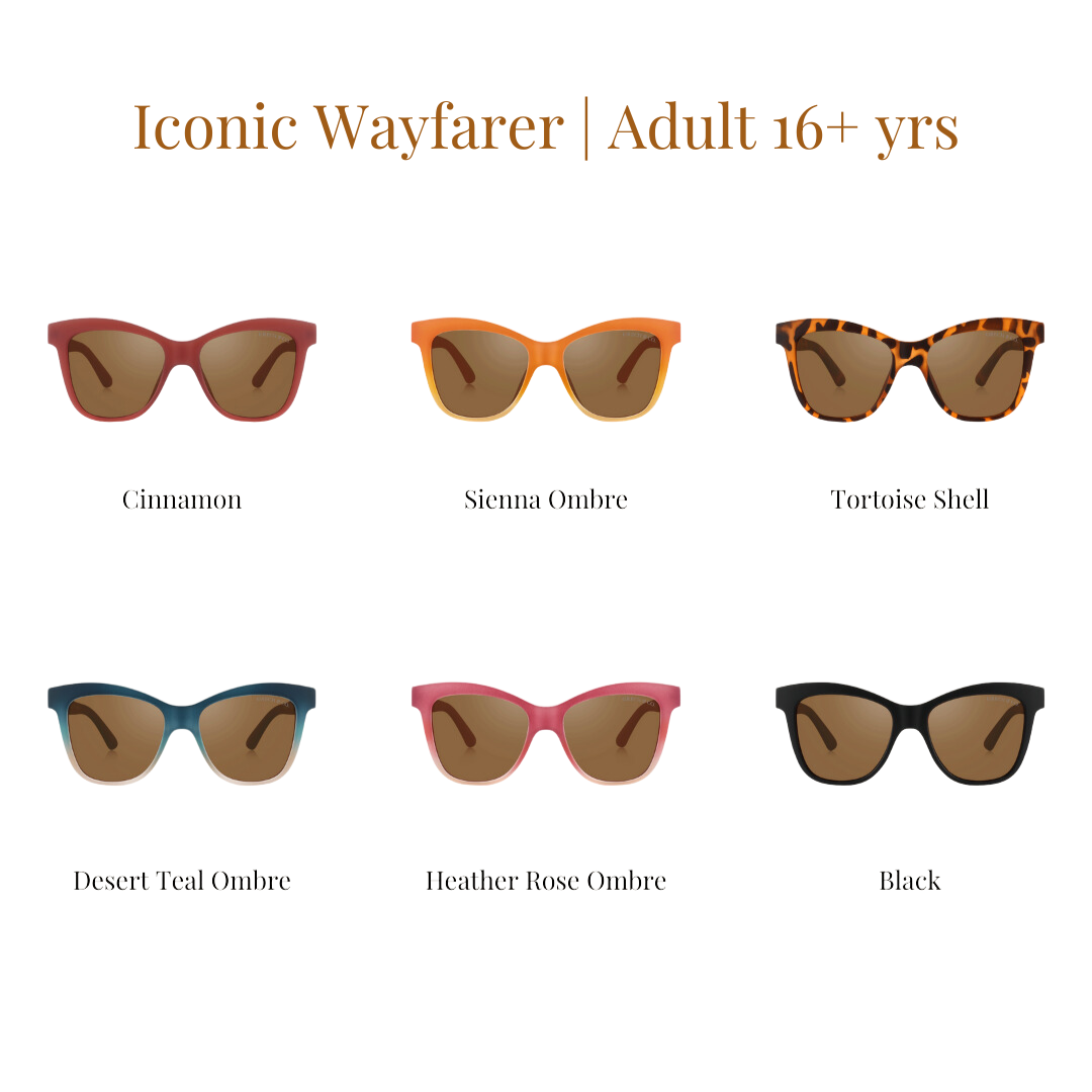 Iconic Wayfarer Ombre  | Polarized Sunglasses | Adult | 15+ Y | Mauve Rose Ombre