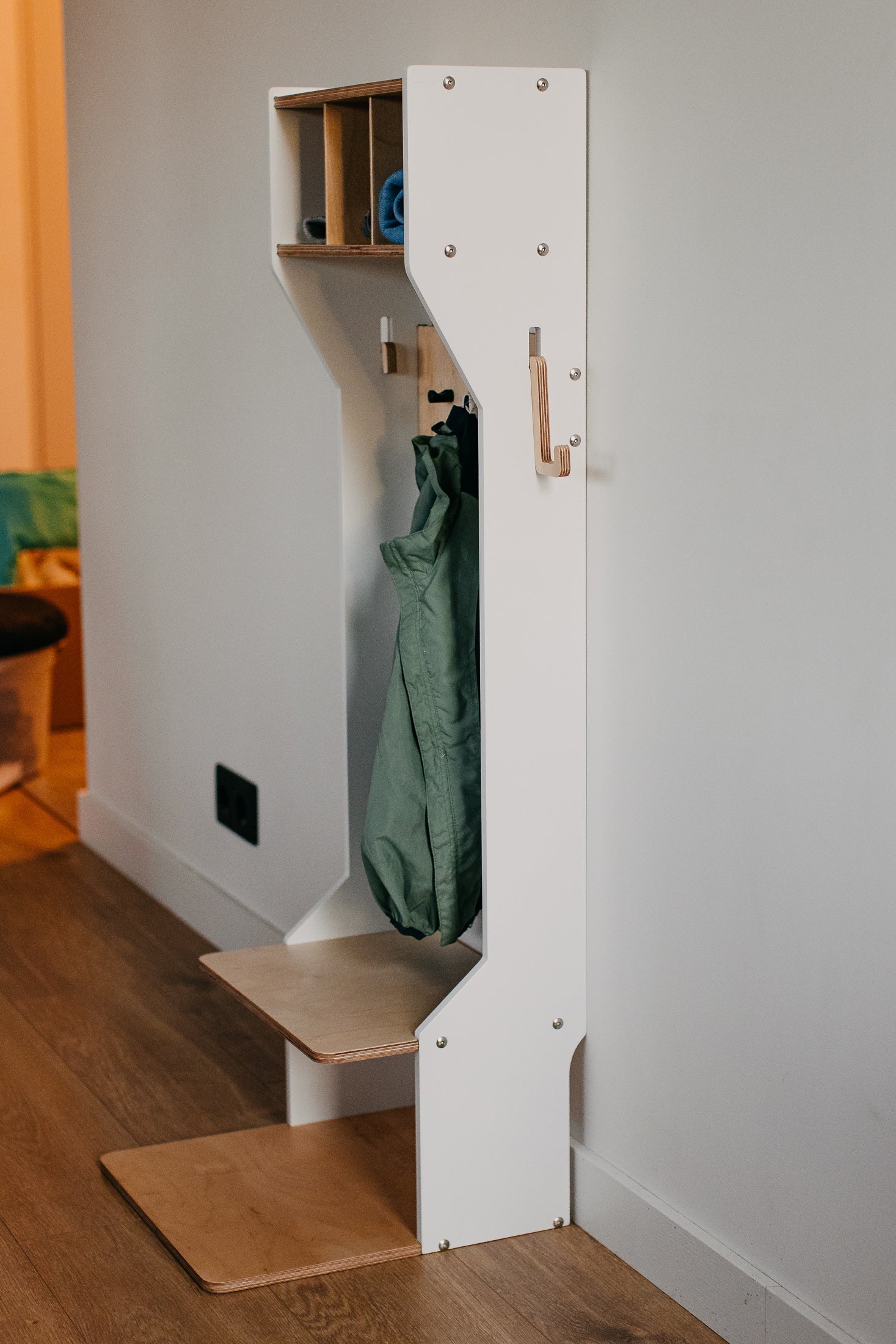 Children's Outwear Organizer – Sturdy Wood Frame Wardrobe