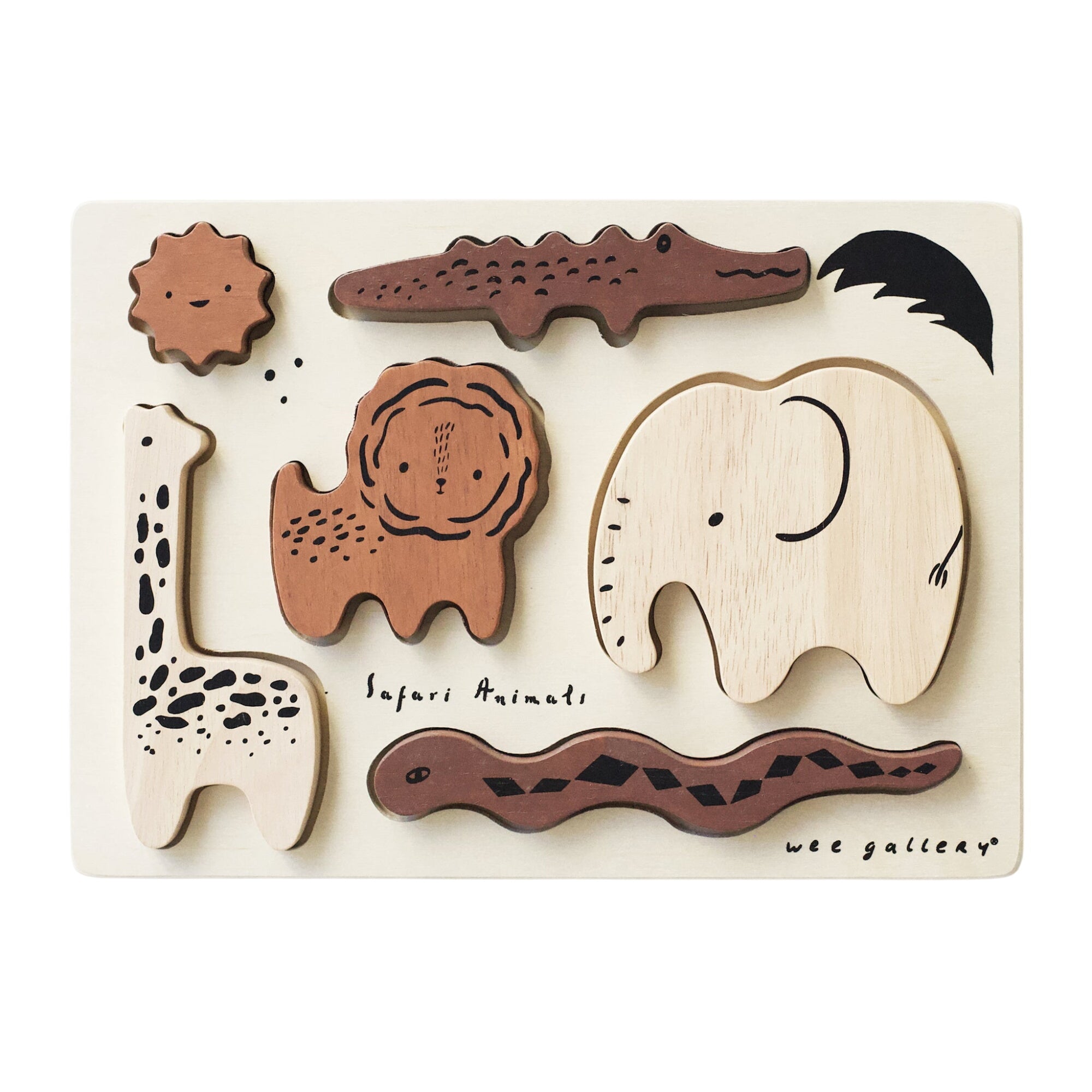 Wooden Tray Puzzle - Safari Animals