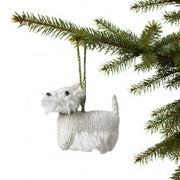 Hand Knit Alpaca Wool Christmas Ornament - Westie Dog