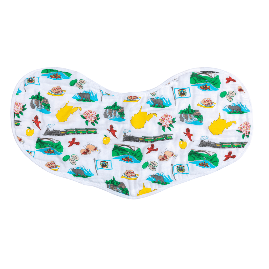 West Virginia Baby Giftset:  Baby Swaddle Blanket And Burp/bib Combo