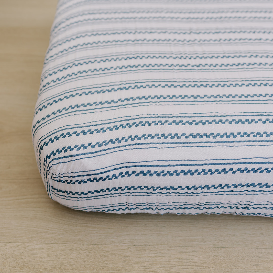 Western Stripe Classic Muslin Crib Sheet