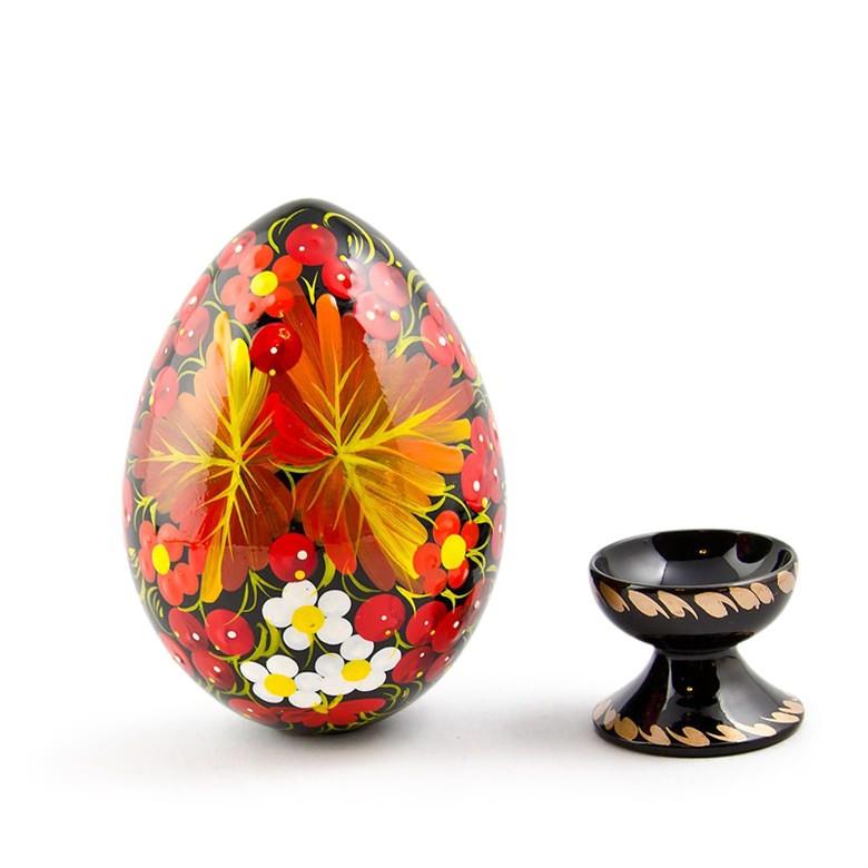 Autumn Leaves Ukrainian Hi-gloss Wooden Easter Egg