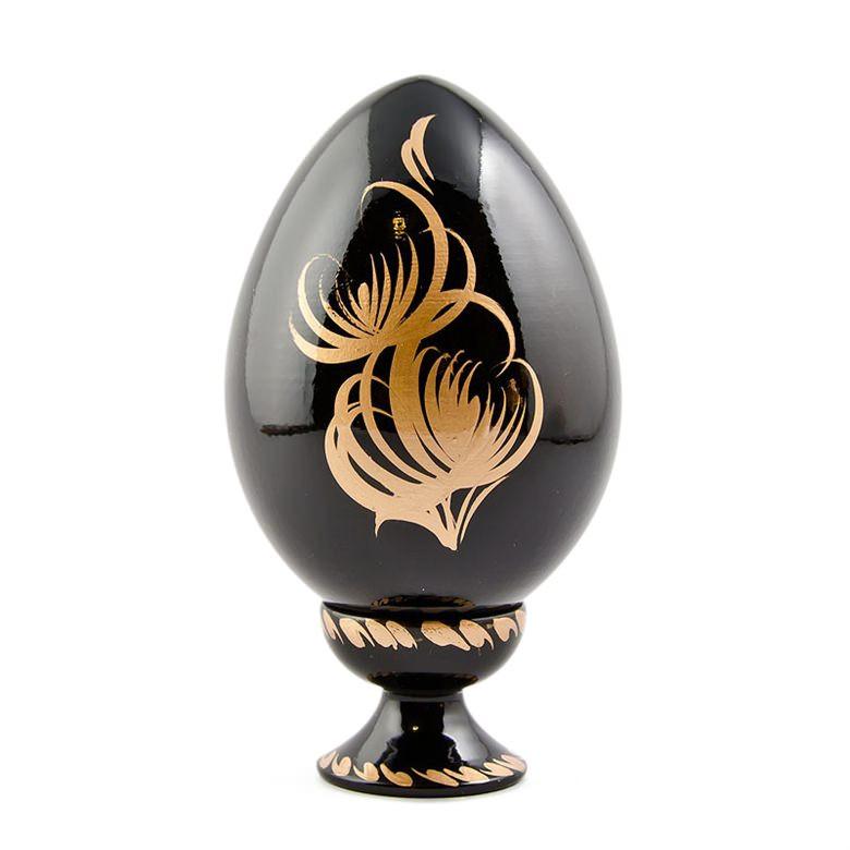 Autumn Leaves Ukrainian Hi-gloss Wooden Easter Egg