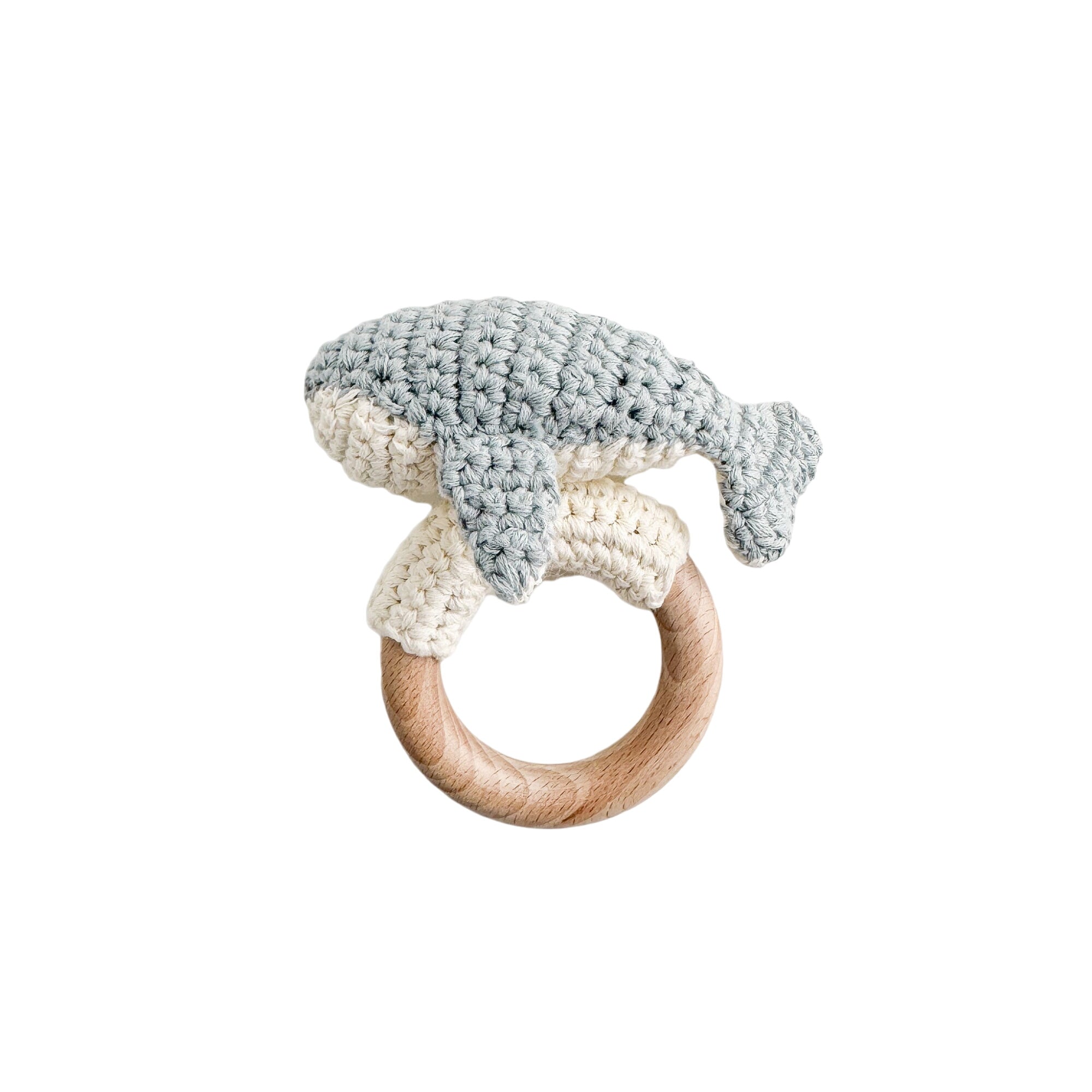 Cotton Crochet Rattle Teether Whale