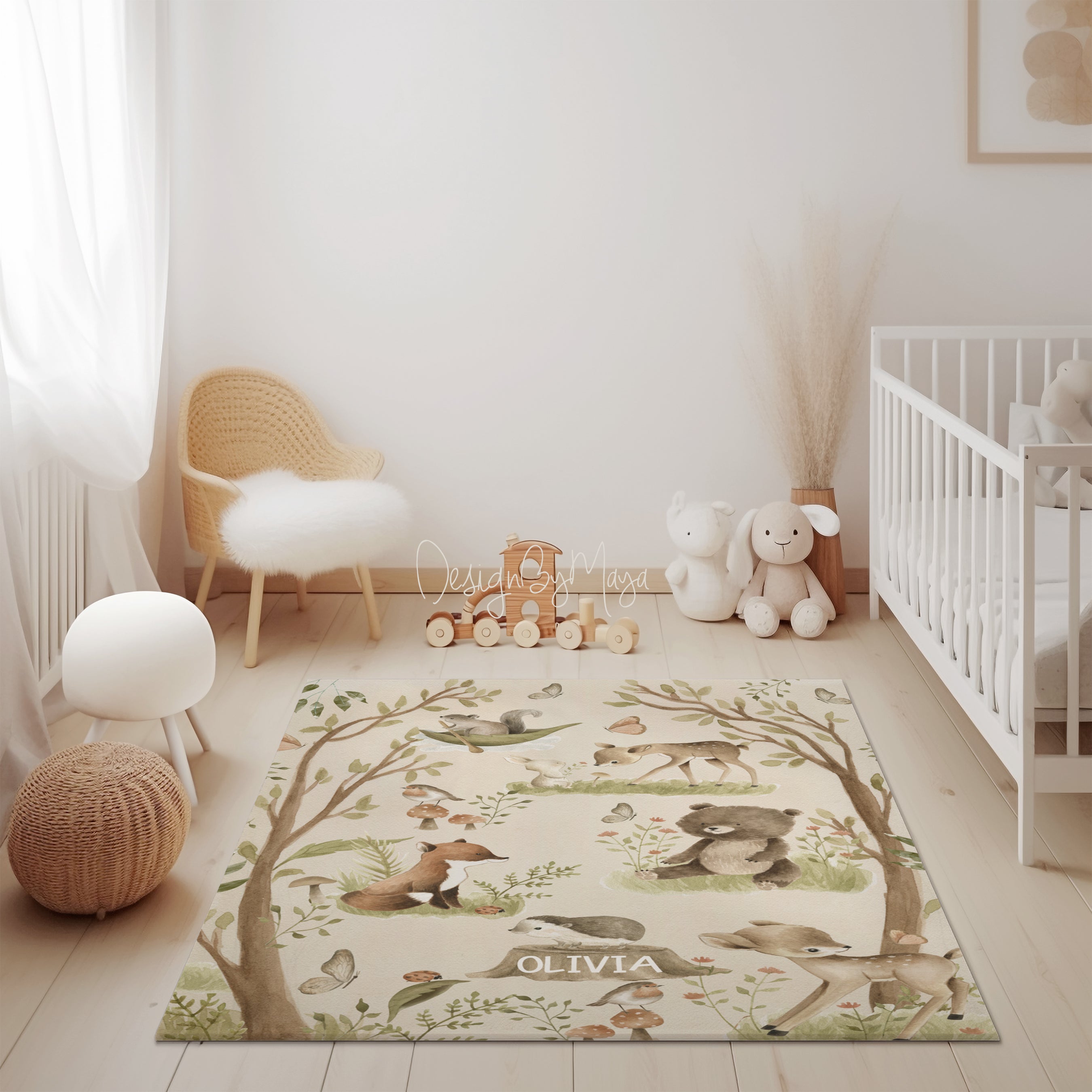 Baby Animals Abc Rug / World Map Area Rug