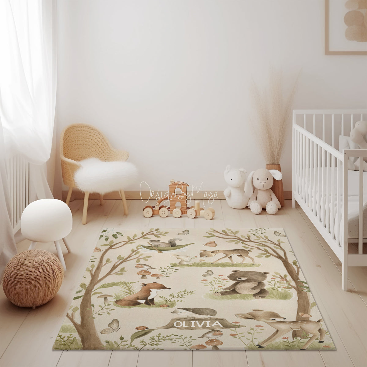 Woodland Animals Abc Rug - 100 Acre Wood Map / World Map Area Rug