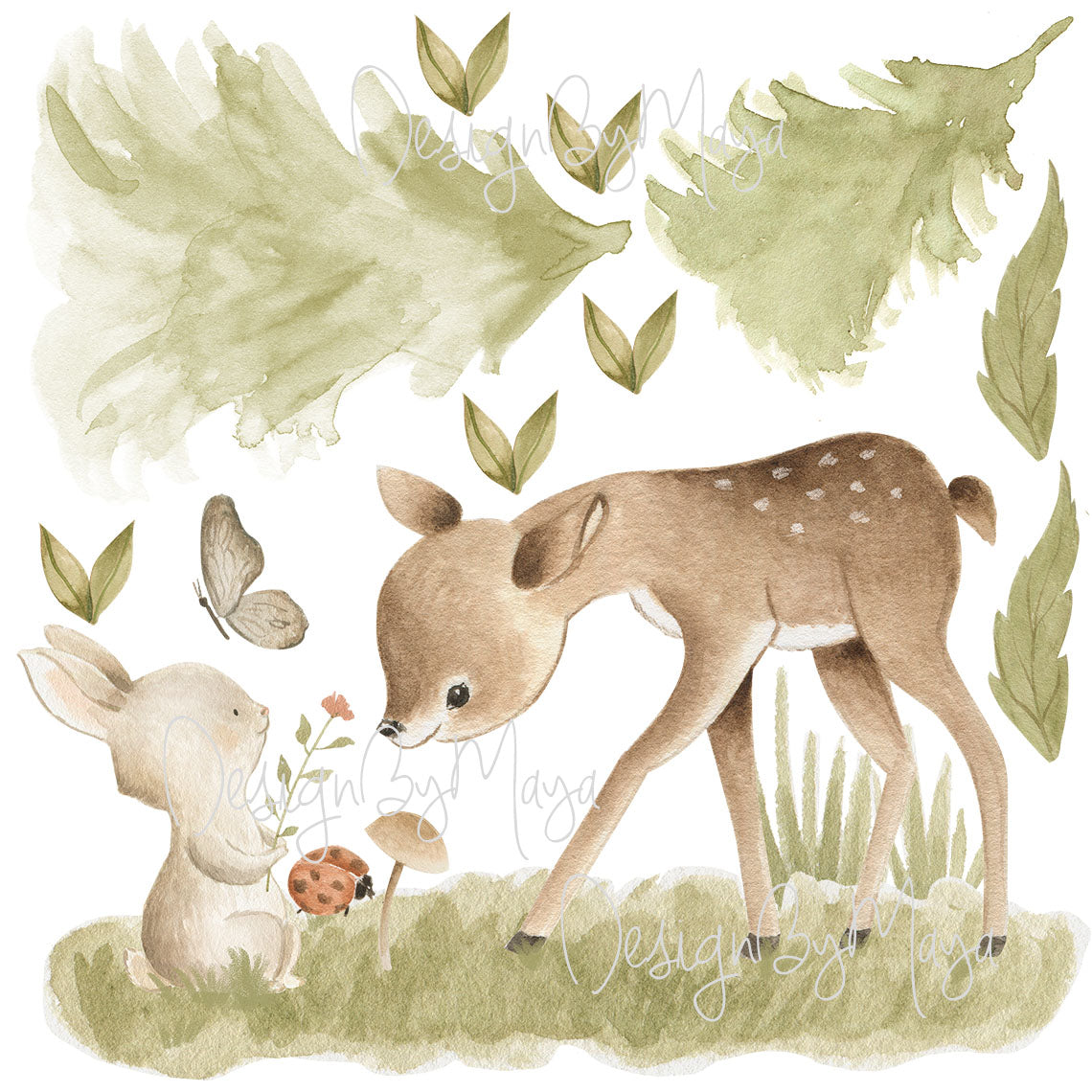 Woodland Creatures - Fabric Nursery Wall Art Decals