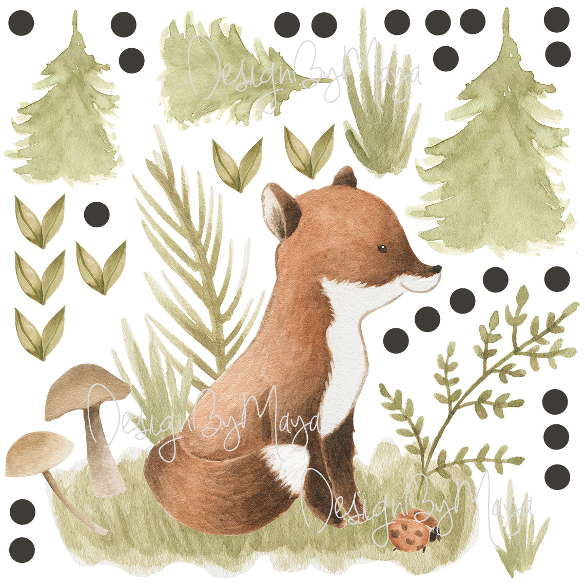 Woodland Creatures - Fabric Nursery Wall Art Decals