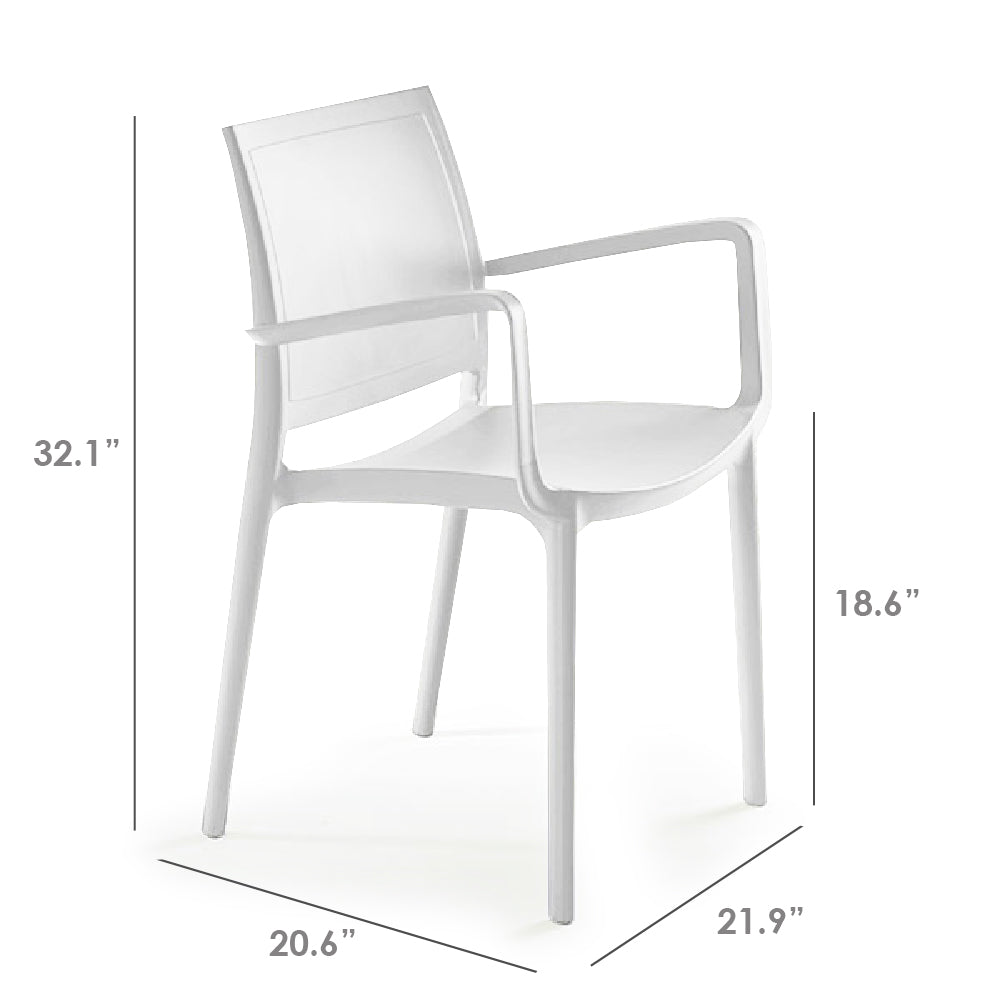 P'kolino Luna Modern Chair with Arms - White