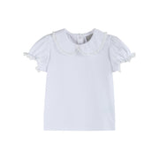 White Collared Lace Sleeve Shirt