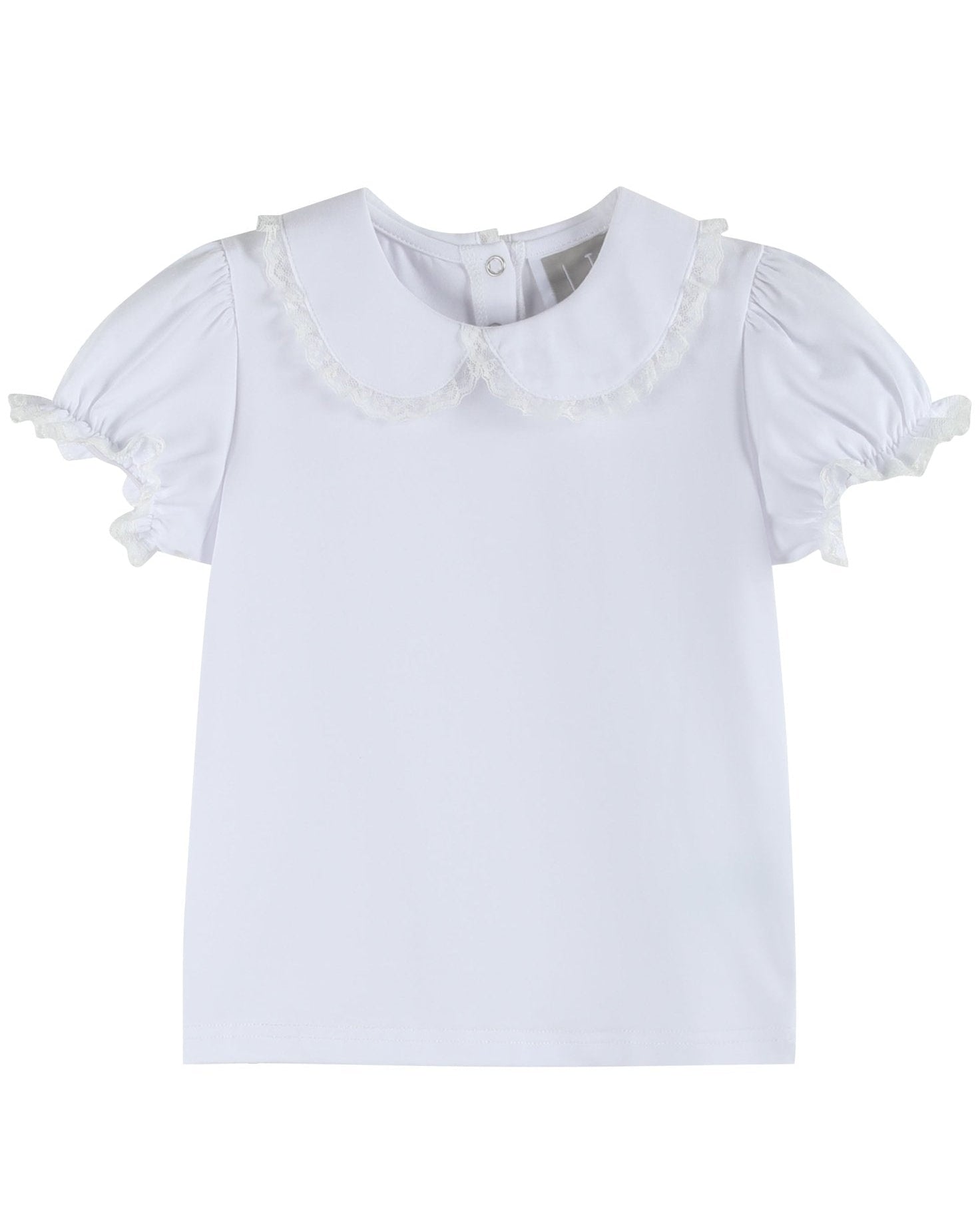 White Collared Lace Sleeve Shirt