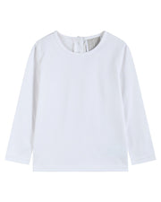 White Cotton Layering Girls Shirt