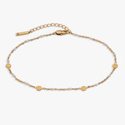 White Enameled Chain Coin Station Anklet