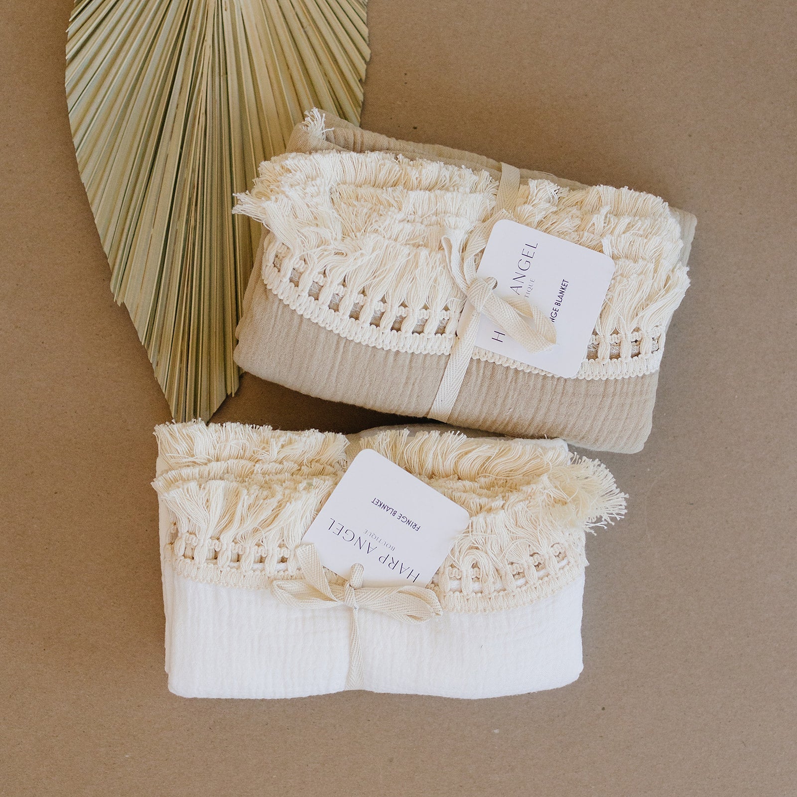 Fringe Swaddle Blanket - White