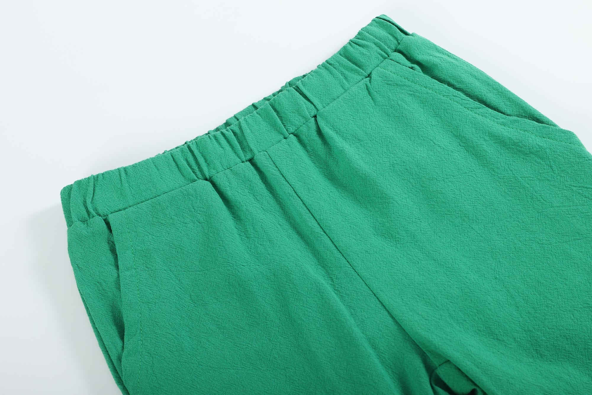 White Pompom Reindeer And Green Pants Set