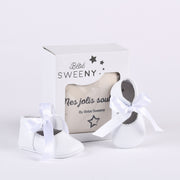 Girls White Leather Pre-walker Shoes