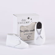 Boys White Leather Pre-walker Shoes