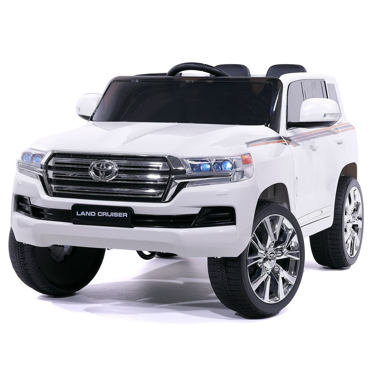 Toyota Land Cruiser 12v Kids Ride-on Car With R/c Parental Remote | White