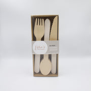 White Wooden Utensil Set – 24ct | On Sale!!